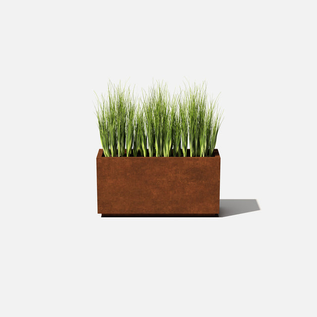 corten long box planter