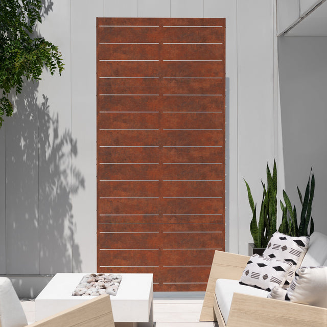 corten linear privacy screen sets