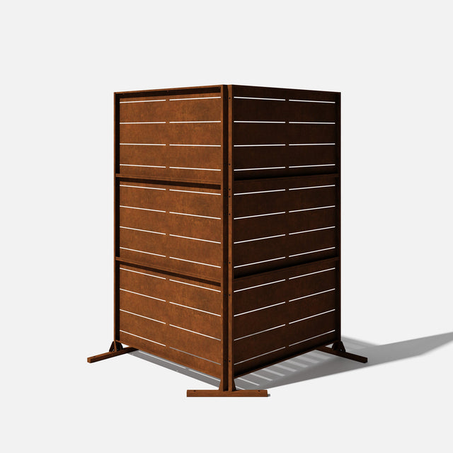 corten linear privacy screen sets