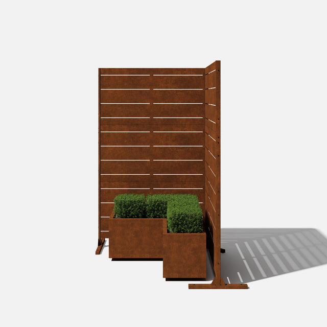 corten linear privacy screen sets