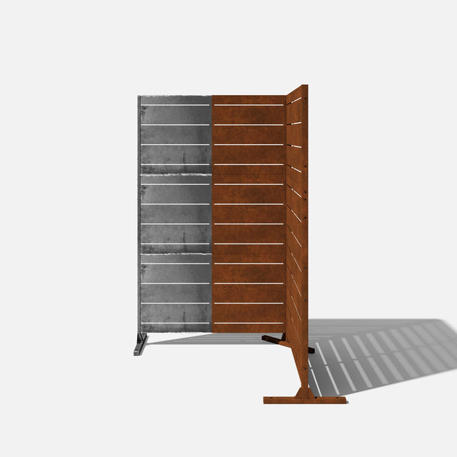 corten linear privacy screen sets