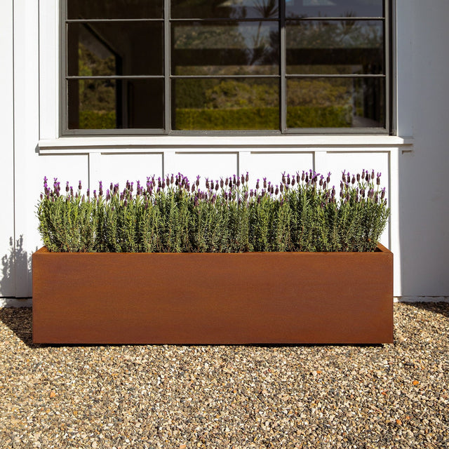corten long box planter