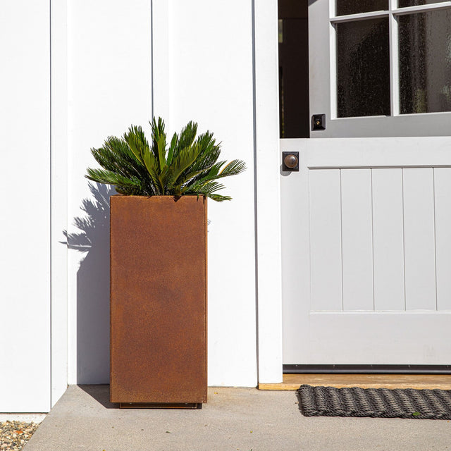 corten pedestal planter