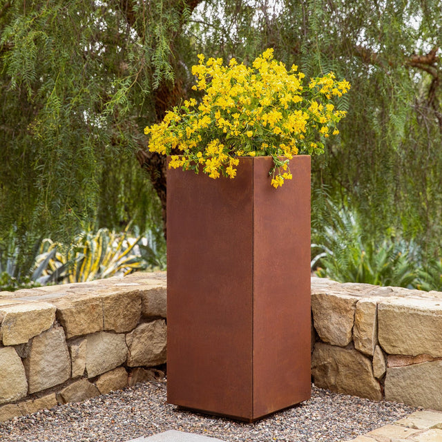 corten pedestal planter