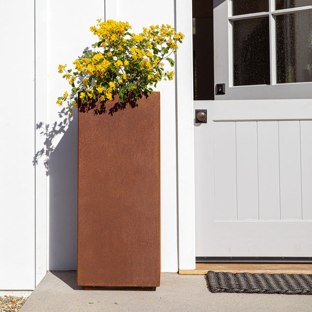 corten pedestal planter