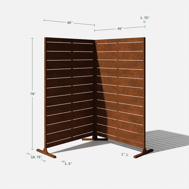 corten linear privacy screen sets