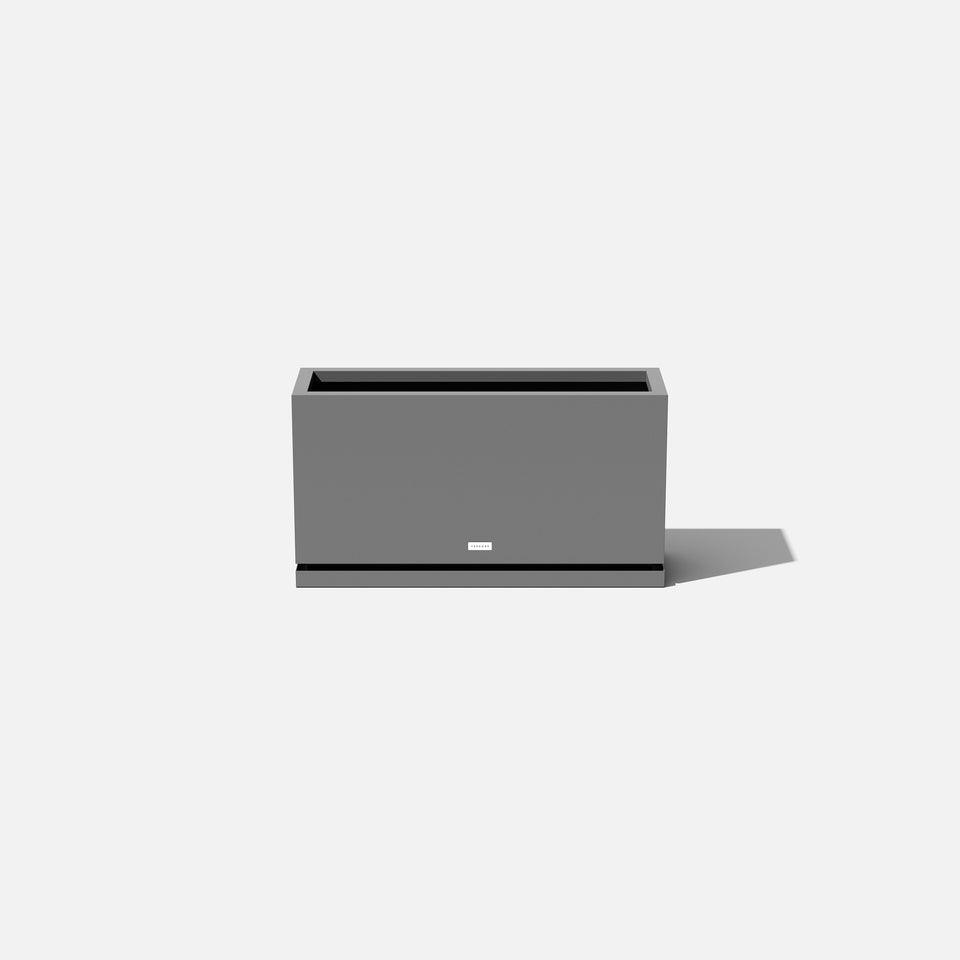 metallic long box planter tray