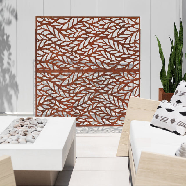 corten flowleaf privacy screen sets