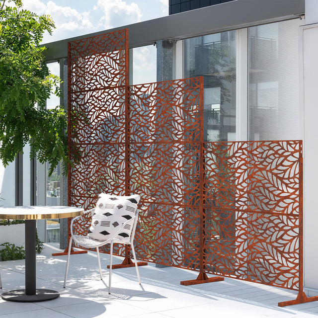 corten flowleaf privacy screen sets