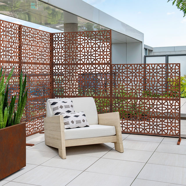 corten parilla privacy screen sets