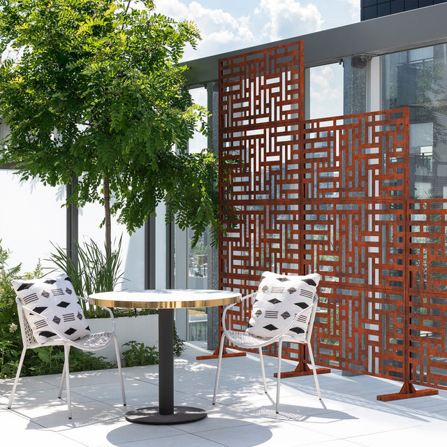 corten blocks privacy screen sets