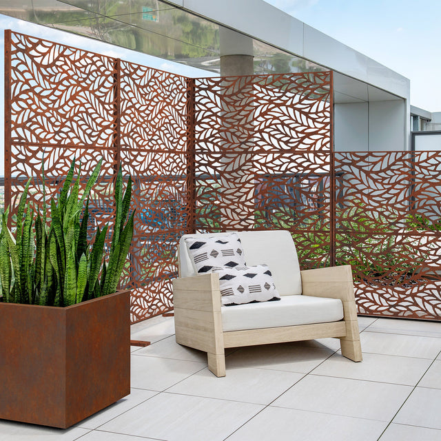 corten flowleaf privacy screen sets