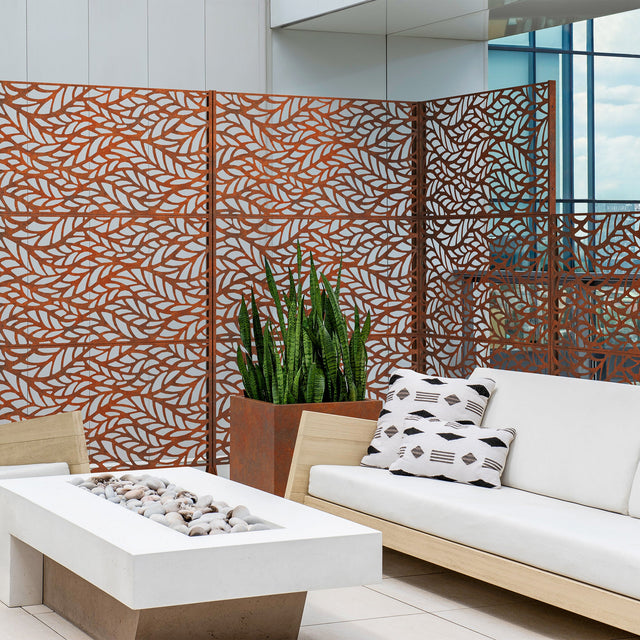corten flowleaf privacy screen sets