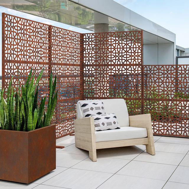 corten parilla privacy screen sets