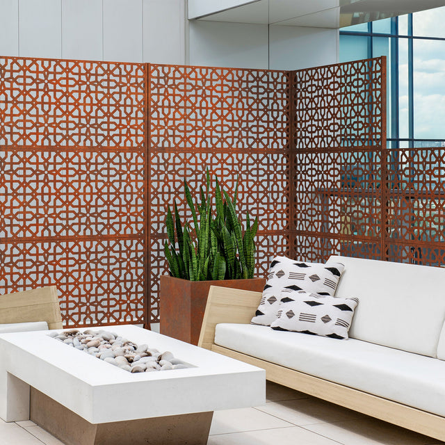 corten parilla privacy screen sets