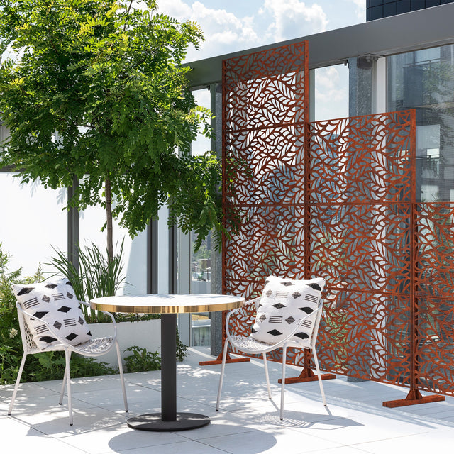 corten flowleaf privacy screen sets