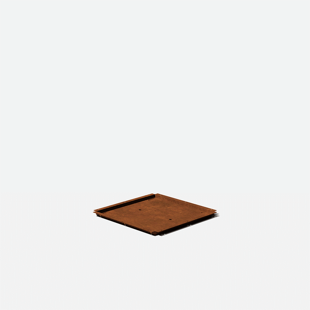 corten cube planter