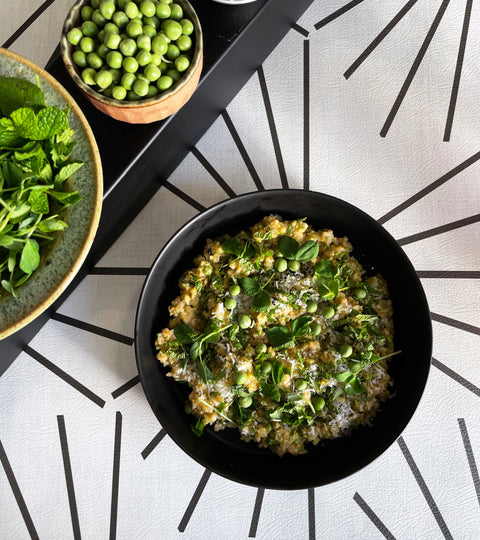 how to make a fresh pea and mint risotto