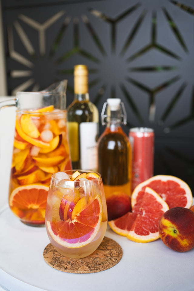 how to make a peach and grapefruit sangria