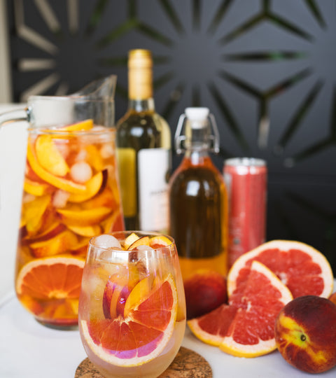 how to make a peach and grapefruit sangria