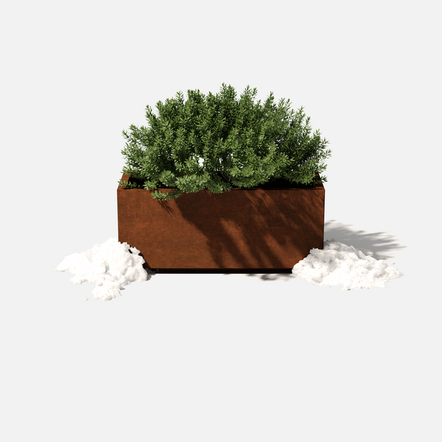 corten long box planter