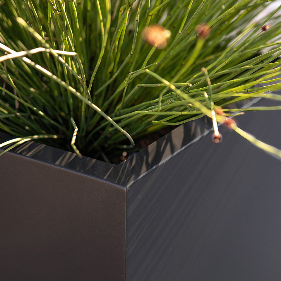 metallic cube planter