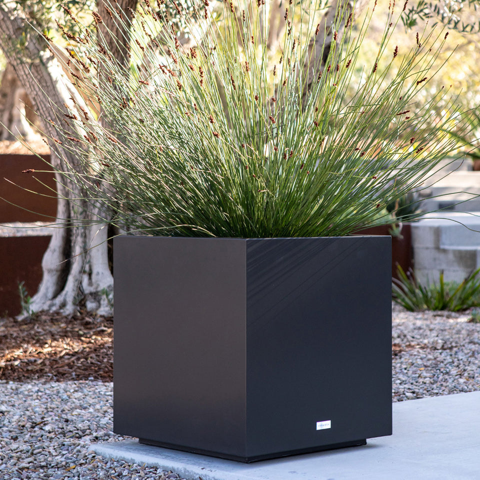 metallic cube planter