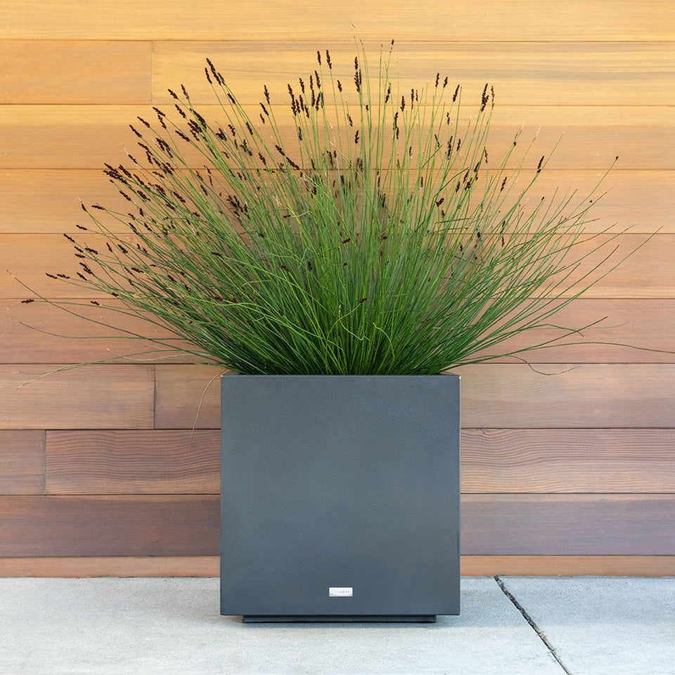 metallic cube planter