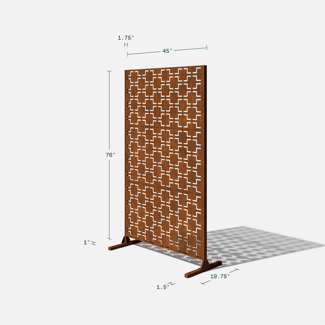corten span planter with privacy screen set