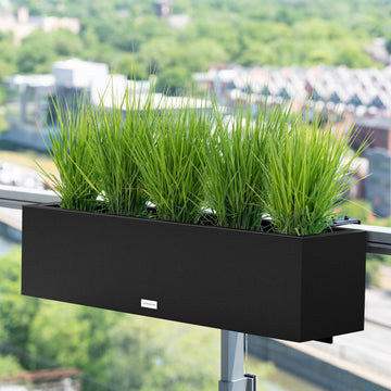 veradek pure series plastic railing planter Veradek Metallic Series Railing Planter White