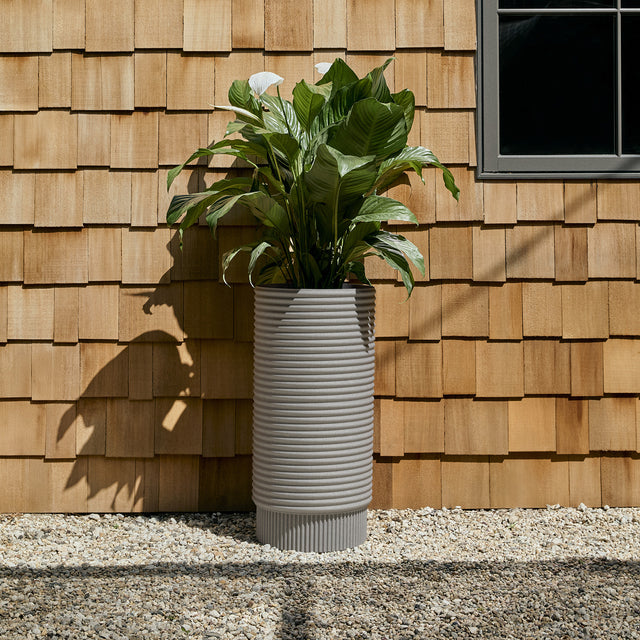 extra tall plant pots outdoor Veradek Mod Series Plastic-Stone Extra Tall Planter - 29 inch