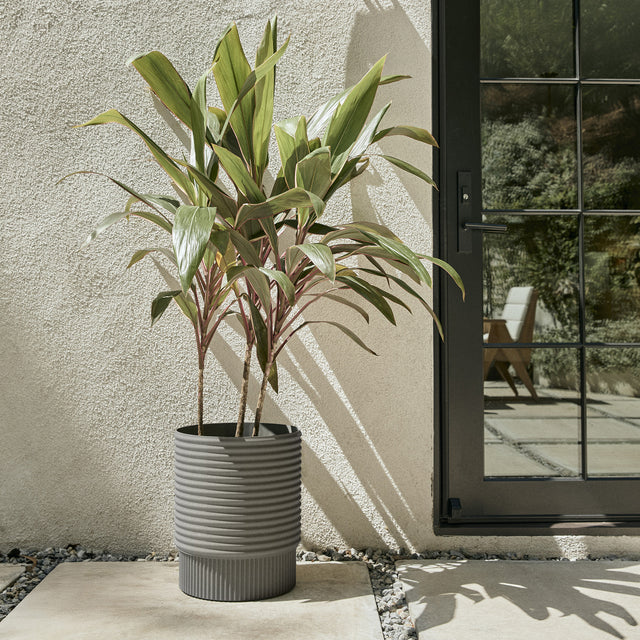 medium planter pots Veradek Mod Series Plastic-Stone Planter - 17 inch - 2 pack