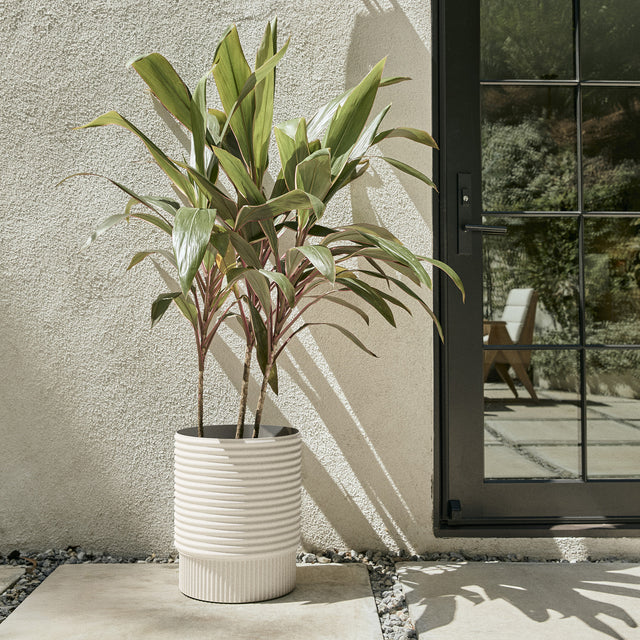medium plant pots indoor Veradek Mod Series Plastic-Stone Planter - 17 inch - 2 pack