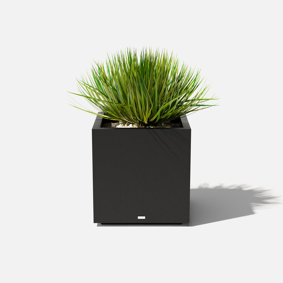 metallic cube planter