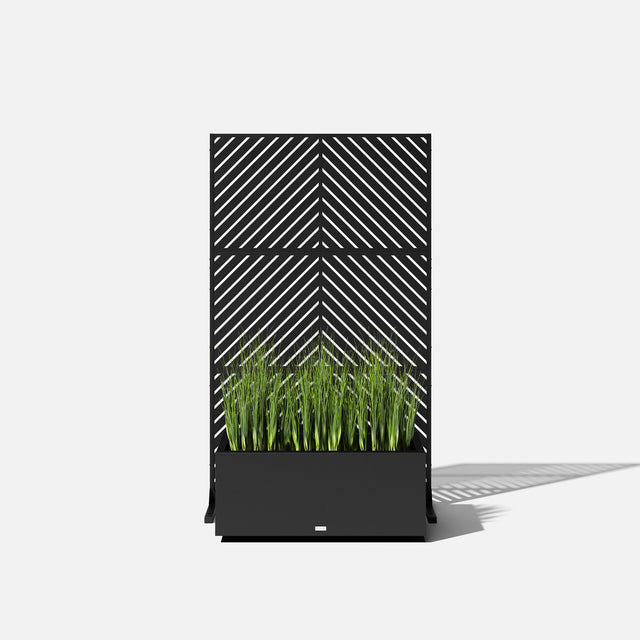block long box planter with privacy screen set