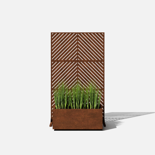 corten long box planter
