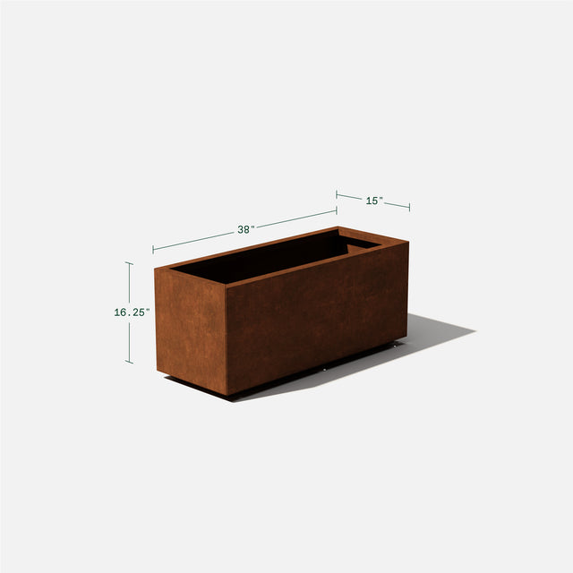 corten long box planter