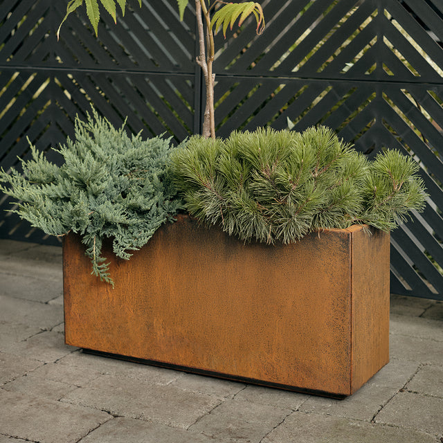 corten long box planter