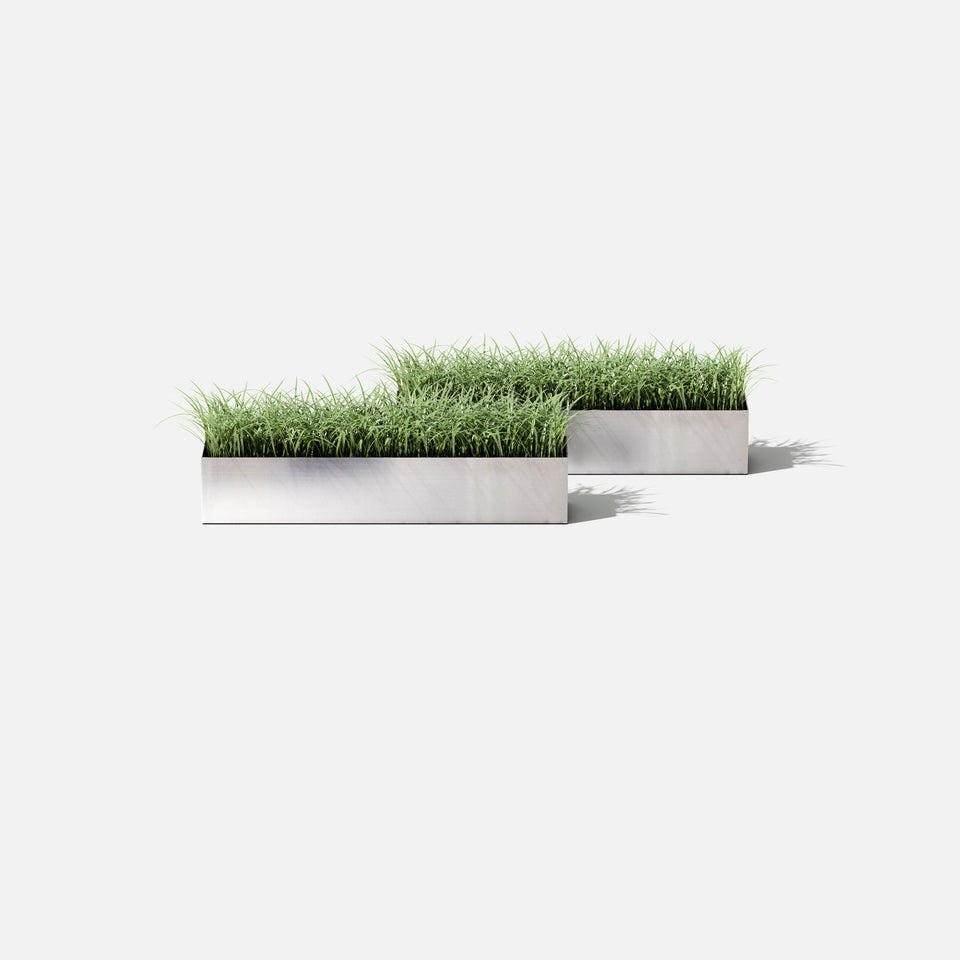 geo short stainless steel planter