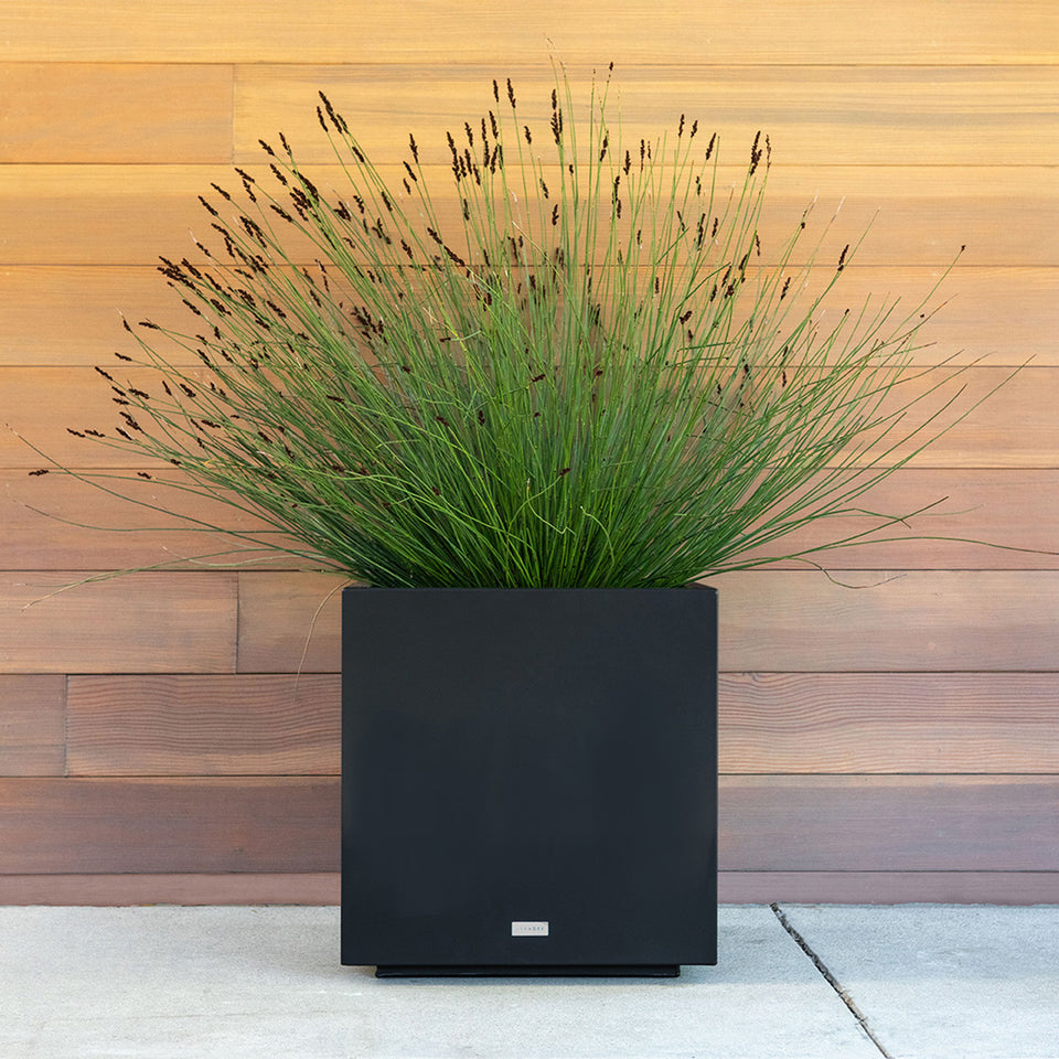 metallic cube planter