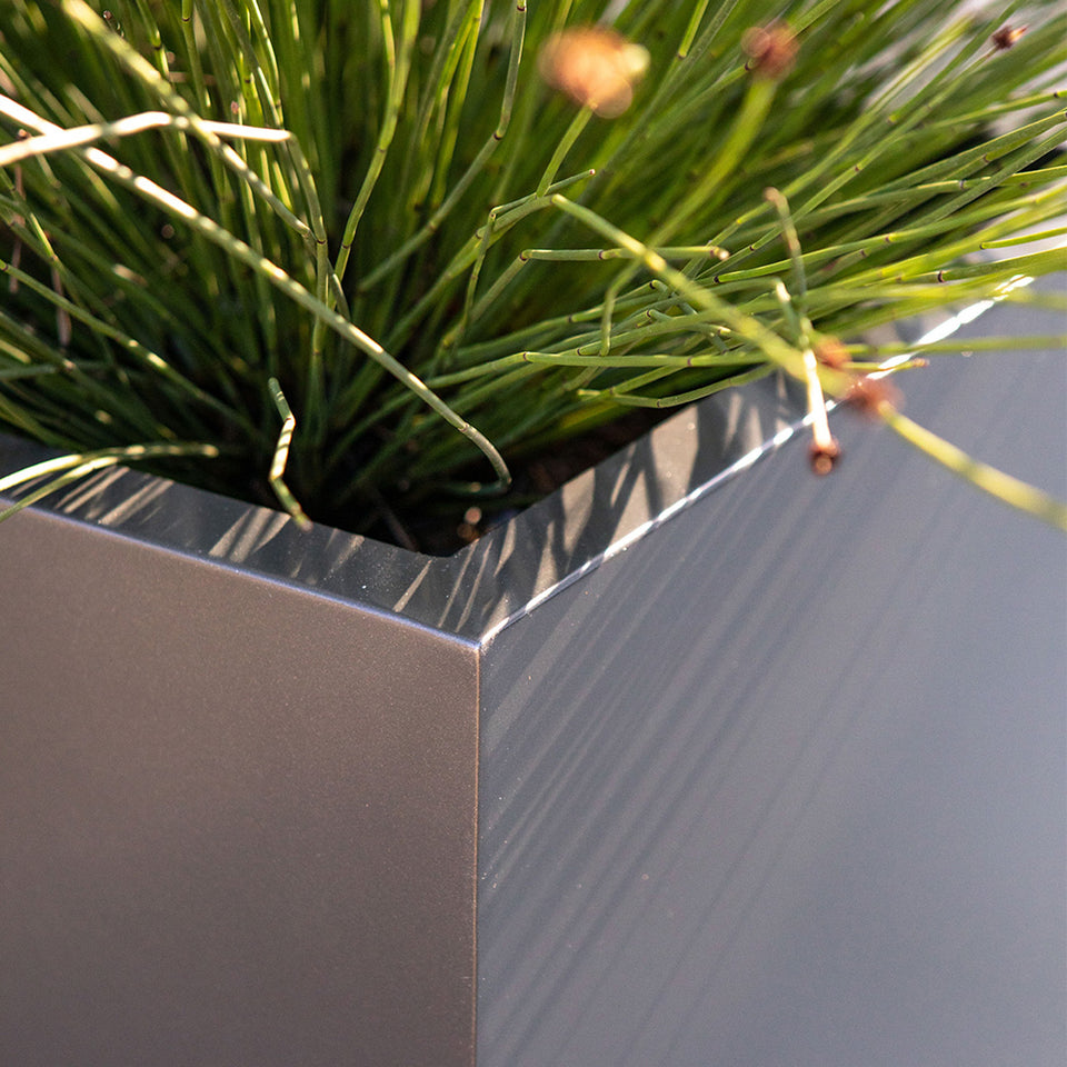 metallic cube planter