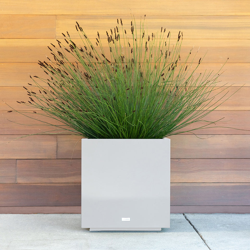 metallic cube planter