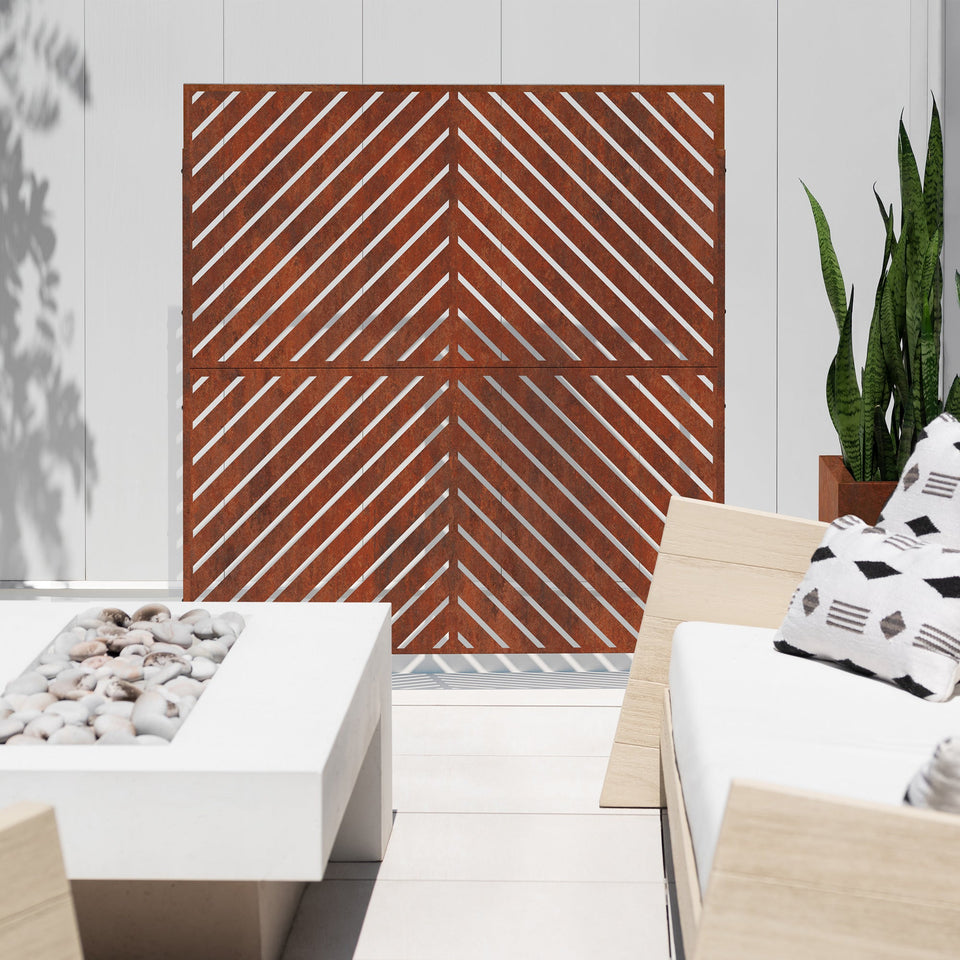 corten arrow privacy screen sets