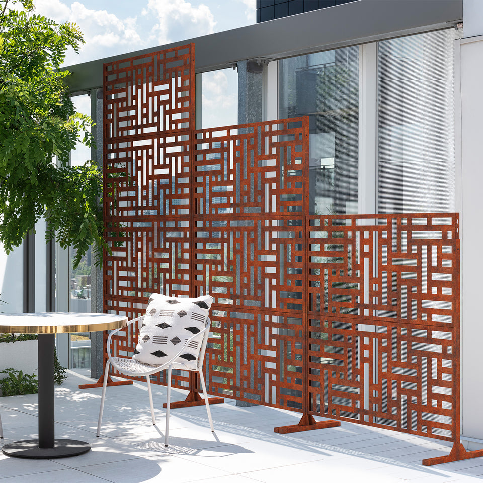 corten blocks privacy screen