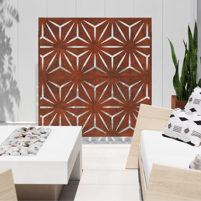 corten star privacy screen sets