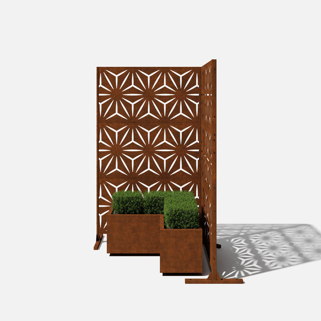 corten star privacy screen sets