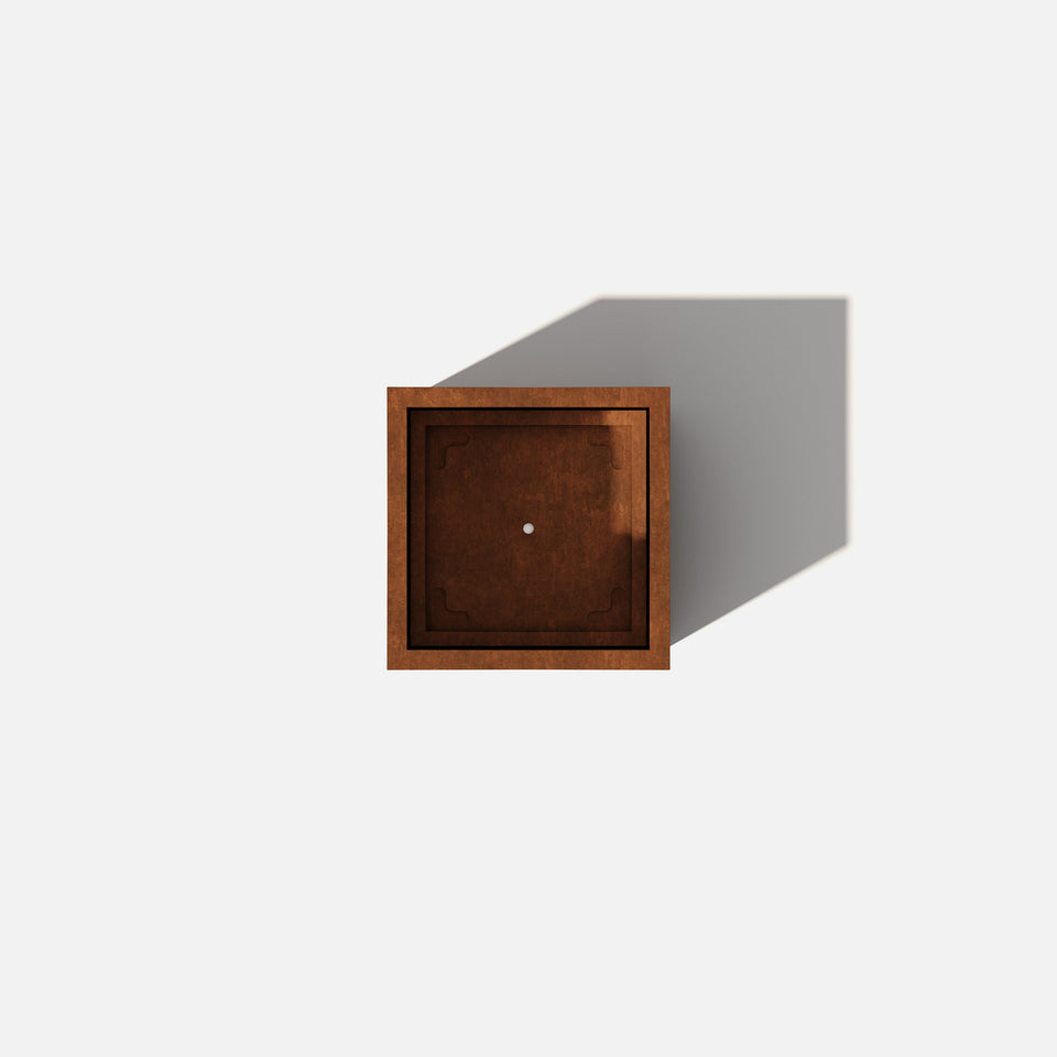 corten cube planter