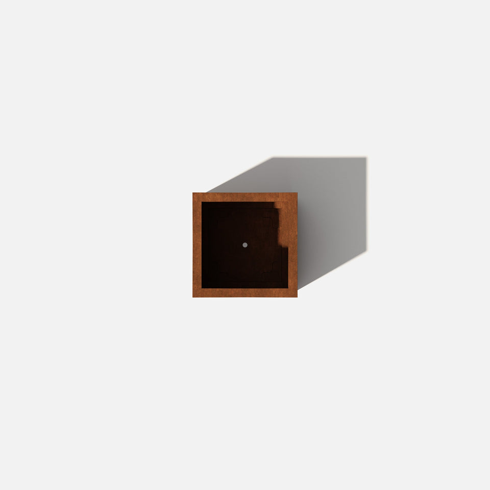 corten cube planter