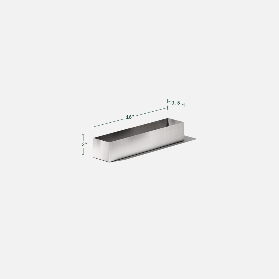 geo short stainless steel planter