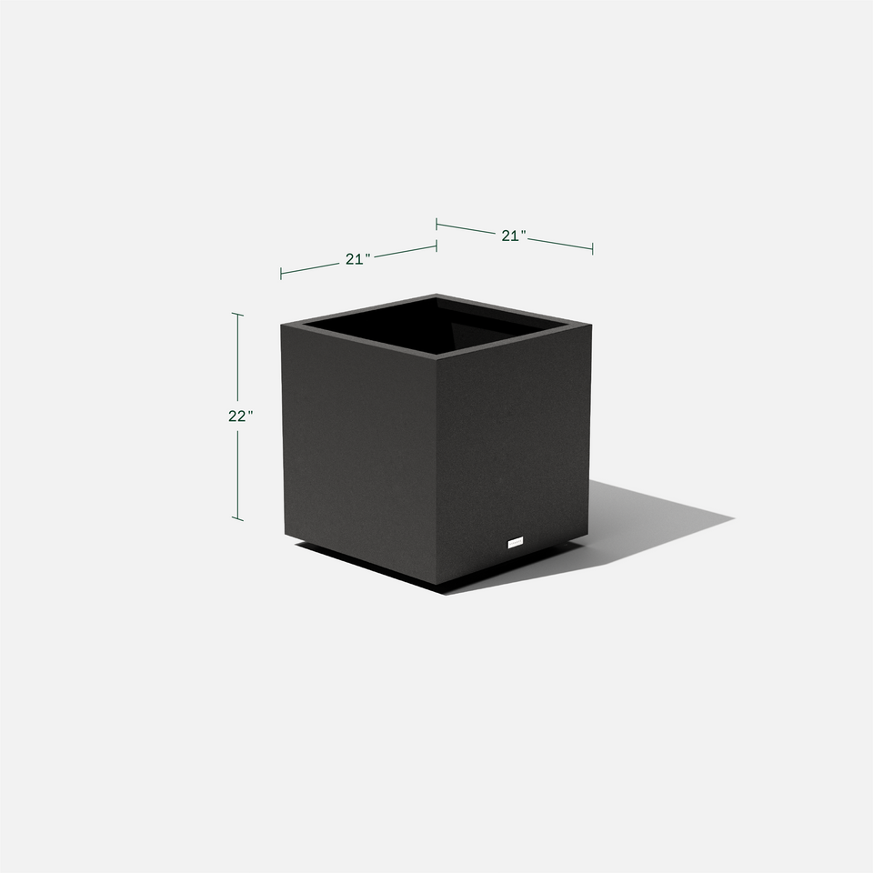 metallic cube planter